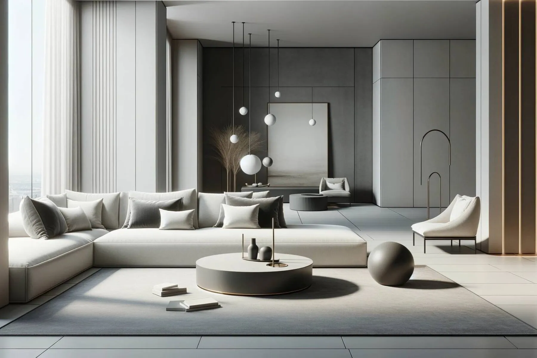 a minimalist luxury interior design room with high quality large furniture pieces 3123256